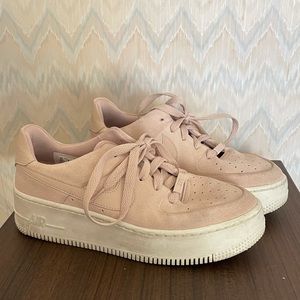 Pink suede nikes Air Force size 7.5